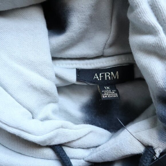NEW  AFRM Tie Dye Crop Hoodie / blush - noir size 1X - Picture 6 of 11